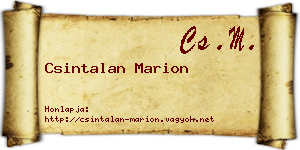 Csintalan Marion névjegykártya